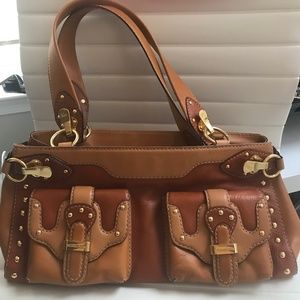 Vintage Michael Kors Brown Studded Leather Handbag